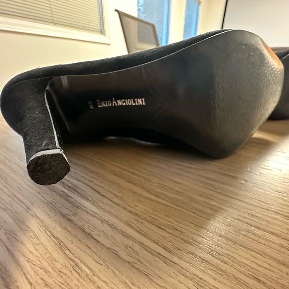 Enzo Angiolini Black Leather & Suede Gothic Feminine Ankle Booties Size 8 - Picture 3 of 8